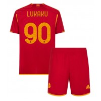 AS Roma Romelu Lukaku #90 Heimtrikotsatz Kinder 2023-24 Kurzarm (+ Kurze Hosen)